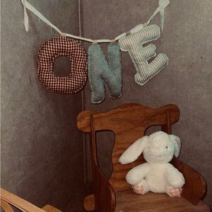 Baby’s “ONE” photo shoot banner custom made